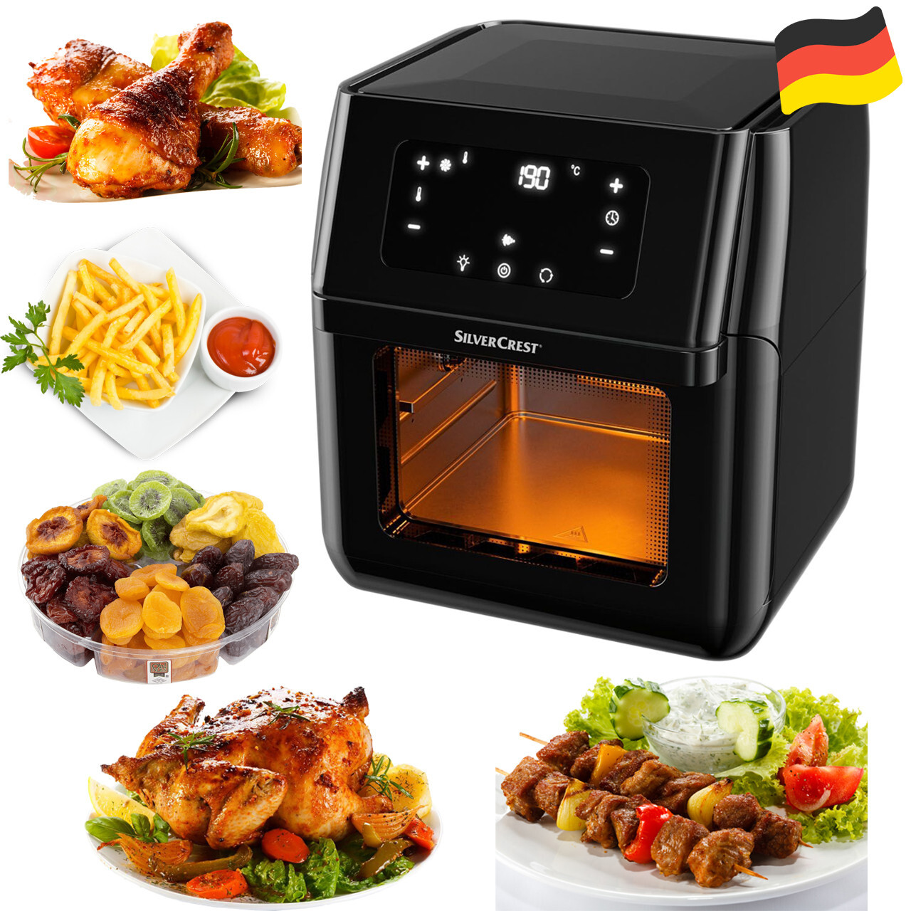  هواپز ( سرخ کن بدون روغن ) SilverCrest SHF 1800 A2 9in1 غذا 