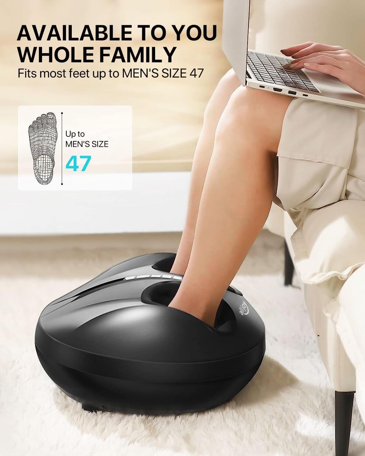 ماساژور پا ALLJOY با غلتکهای چرخشی و نقاط ماساژ شیاتسو