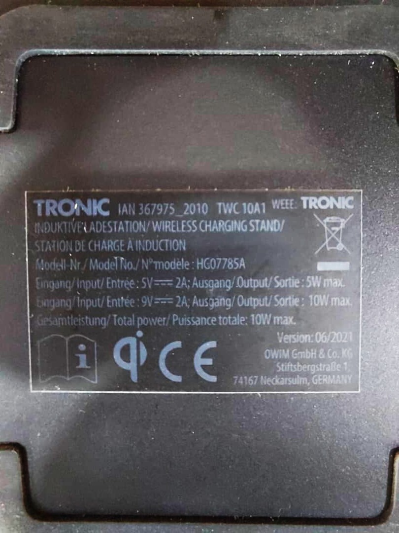 شارژر بیسیم ترونیک HG07785B