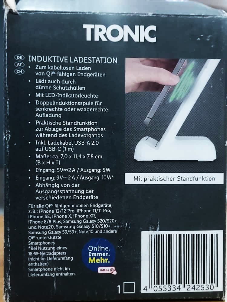 شارژر بیسیم ترونیک HG07785B با طراحی رومیزی شیک