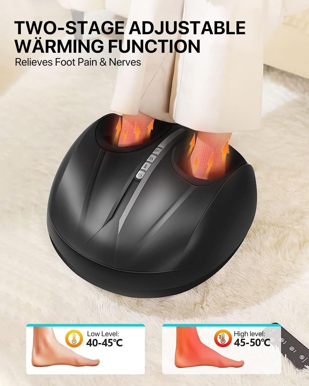 طراحی ارگونومیک و راحت برای ماساژ پا در خانه