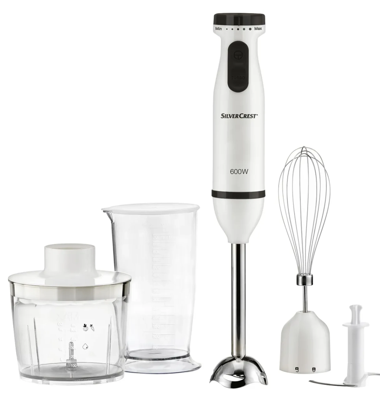 گوشت‌کوب برقی سیلورکرست 3 کاره 600 وات مدل SSMS 600 E6 | مخلوط‌کن، خردکن و همزن